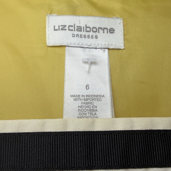 Y2K Liz Claiborne Yellow Poodle Print Cotton Dress Size 6 Novelty Retro Kitschy - Picture 14 of 16